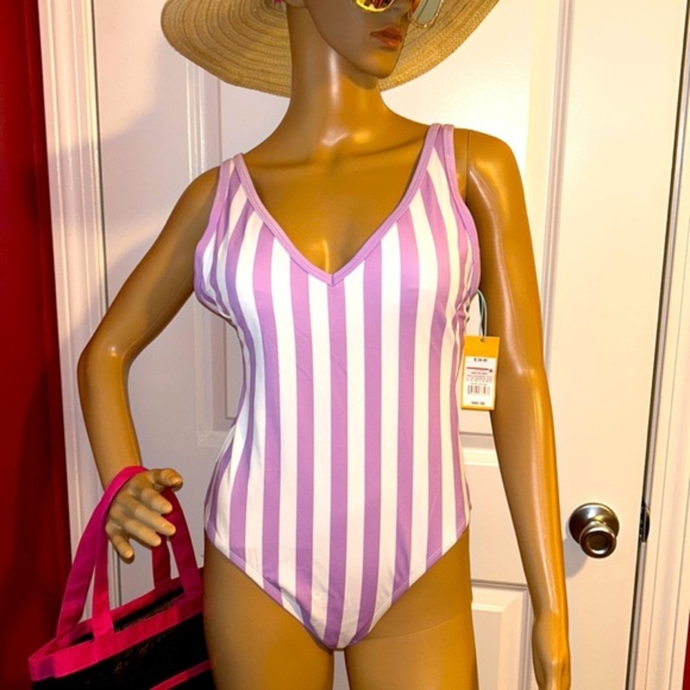 NWT Kona Sol Women’s Swimsuit Purple & White